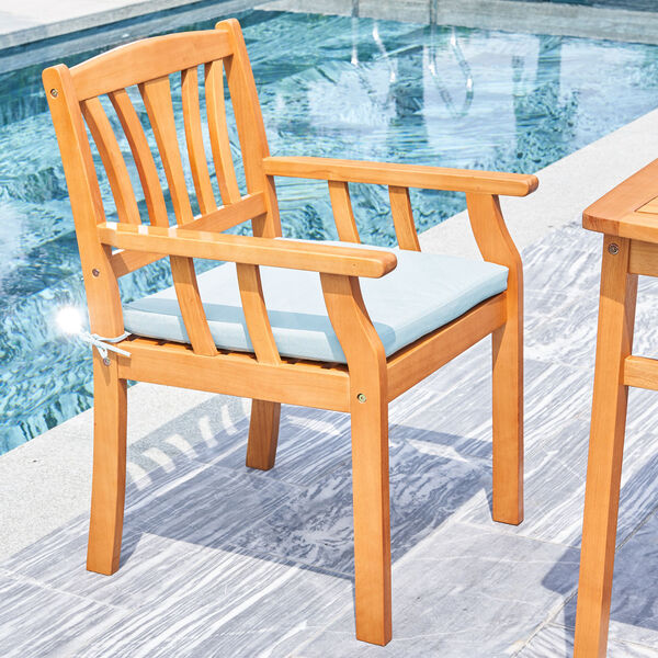 Kapalua Oil-Rubbed Honey Nautical Outdoor Eucalyptus Wooden Dining Chair, image 2