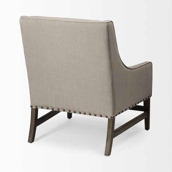 Kensington Gray and Wood Upholstered High Back Arm Chair, image 6