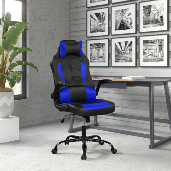 Victor Blue Gaming Office Chair with Faux Leather, image 3