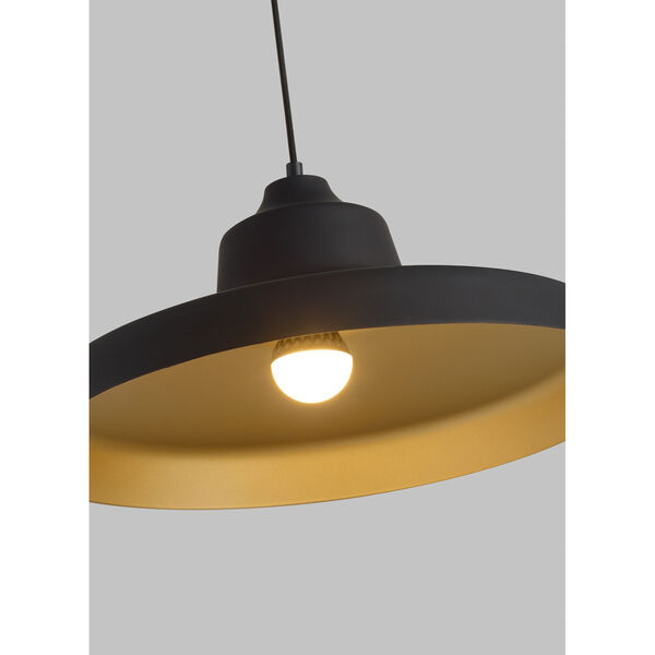 Zevo Black and Gold 18-Inch One Light Pendant, image 5