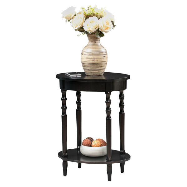 Classic Accents Black Brandi Oval End Table, image 2
