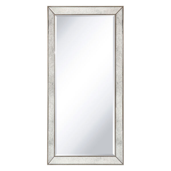 Champagne Bead Silver 80 x 40-Inch Beveled Rectangle Floor Mirror, image 4