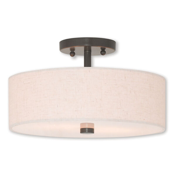 Meridian English Bronze Two-Light 13-Inch Ceiling Mount, image 1