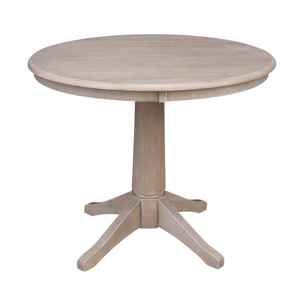 Parawood I Washed Gray Clay Taupe 36-Inch  Round Top Pedestal Table with Four Chairs, image 3