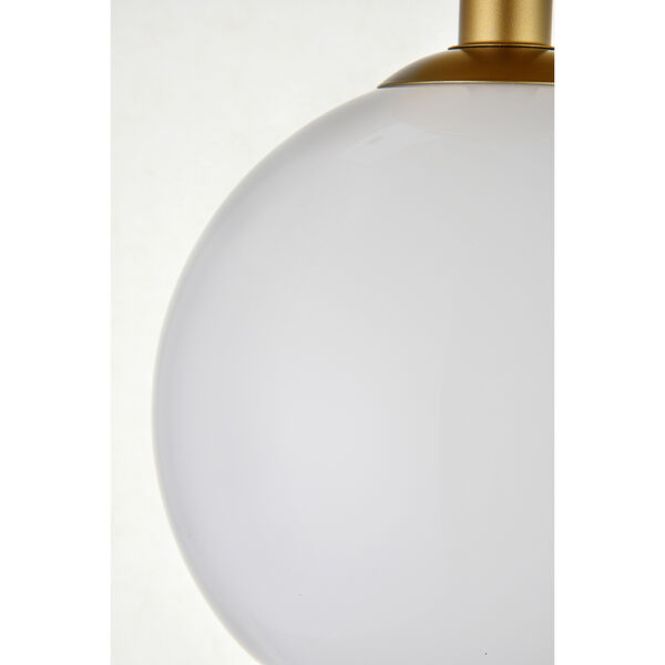 Baxter Brass and Frosted White Nine-Inch One-Light Semi-Flush Mount, image 6