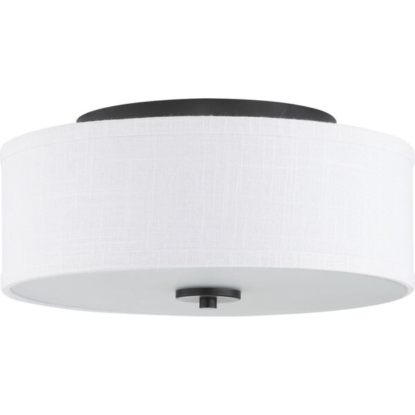 Graphite Two-Light Flush Mount With Fabric Shade, image 1