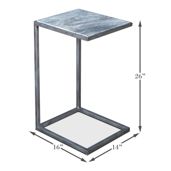 Silver 14-Inch Marble Top Laptop Table, image 6
