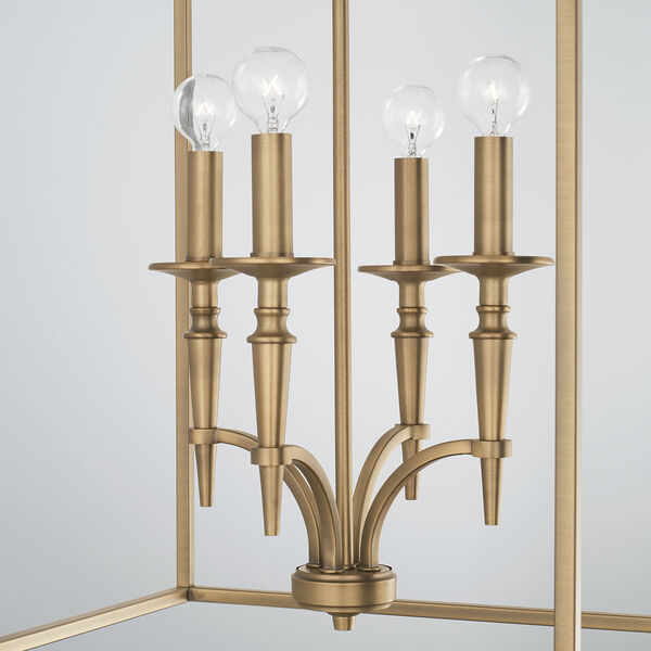 Abbie Aged Brass Four-Light Lantern Foyer, image 4