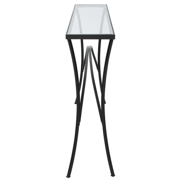 Alayna Black Metal and Glass Console Table, image 5