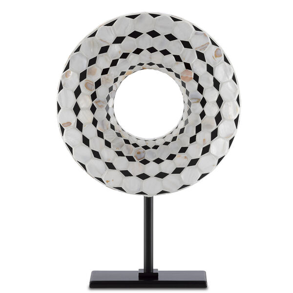 Rondelle Black and Pearl Large Disc, image 1
