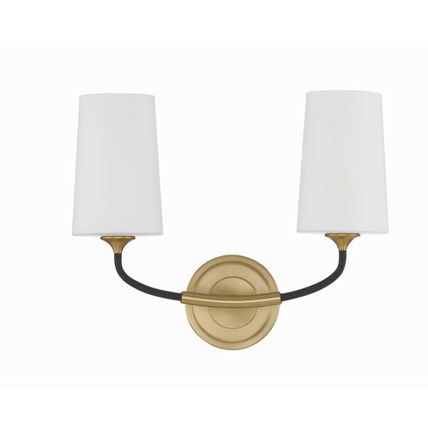 Niles Black Forged and Modern Gold Two-Light Wall Sconce, image 2
