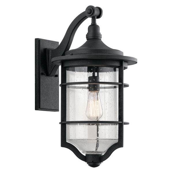 Royal Marine Distressed Black 12-Inch One-Light Outdoor Wall Light, image 1