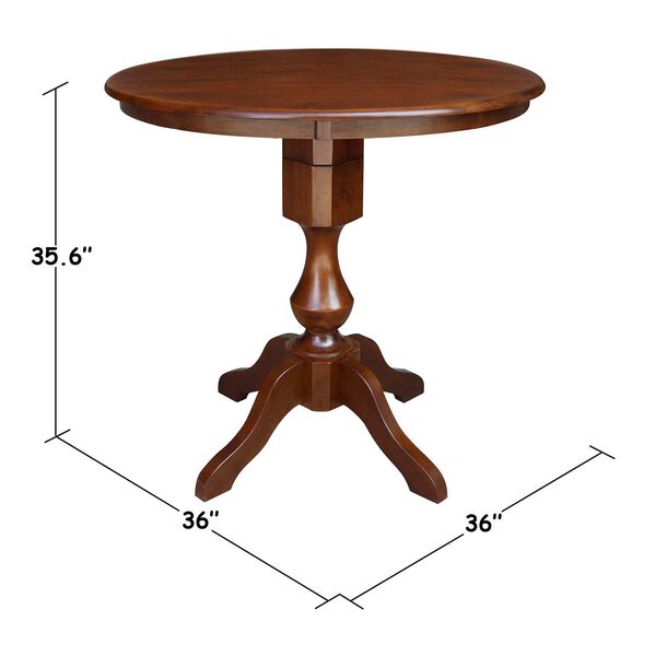 Espresso 36-Inch Round Top Pedestal Table, image 4
