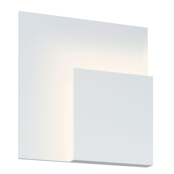 Corner Eclipse Textured White LED Wall Sconce, image 1