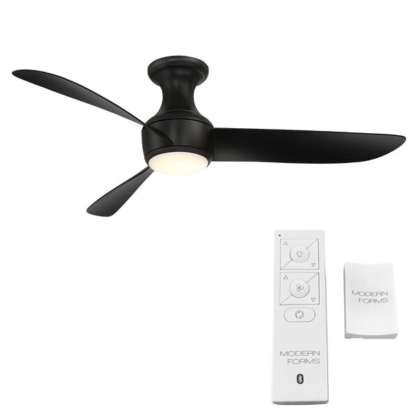 Corona Matte Black 52-Inch 2700K Indoor Outdoor Smart LED Flush Mount Ceiling Fan, image 5