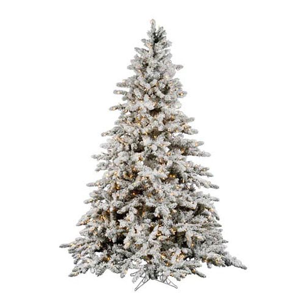 Flocked Utica Fir 4.5-Foot Christmas Tree w/250 Clear Dura-Lit Lights, image 1