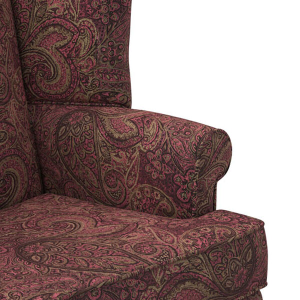 Paisley Cranberry Wing Back Chair, image 7