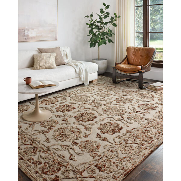 Halle Taupe Rust Rectangular: 2 Ft. 6 In. x 7 Ft. 6 In. Rug, image 2