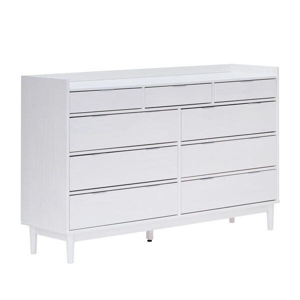 White Solid Wood Nine-Drawer Dresser, image 3