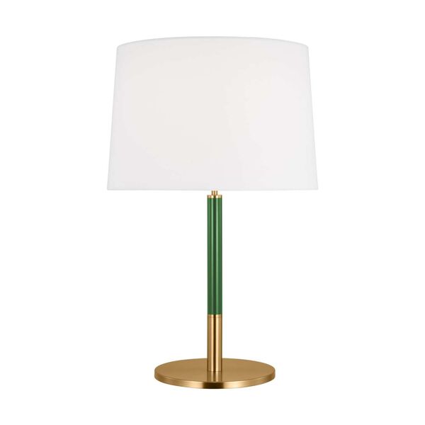 Monroe Burnished Brass Green One-Light Table Lamp, image 1