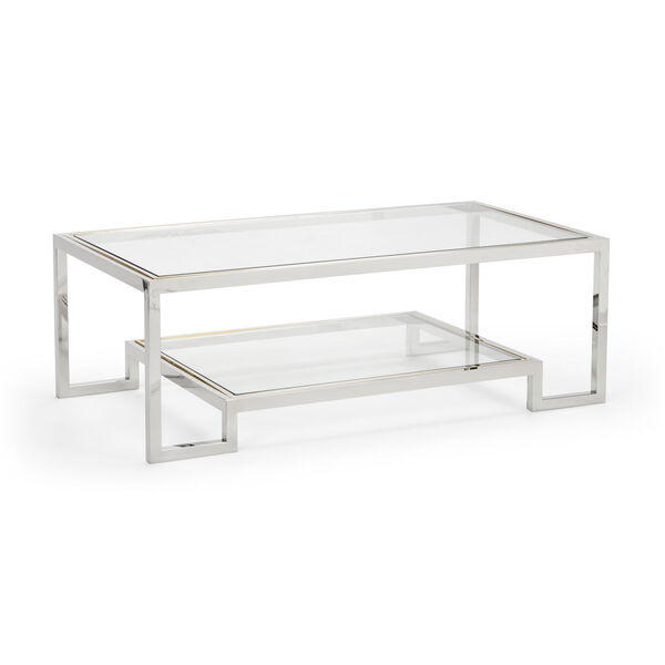Polished Nickel and Brass Coffee Table, image 1