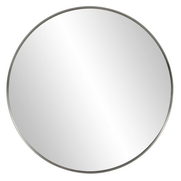 Steele Brushed Silver Round Wall Mirror, image 1