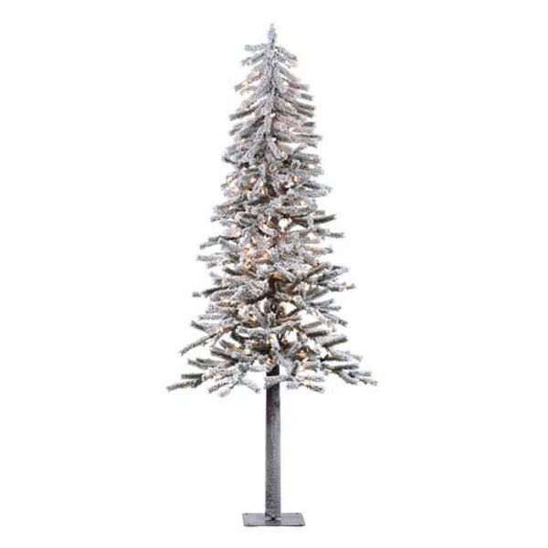 Flocked 6-Foot Alpine w/200 Clear Dura-Lit Lights and 657 Tips, image 1