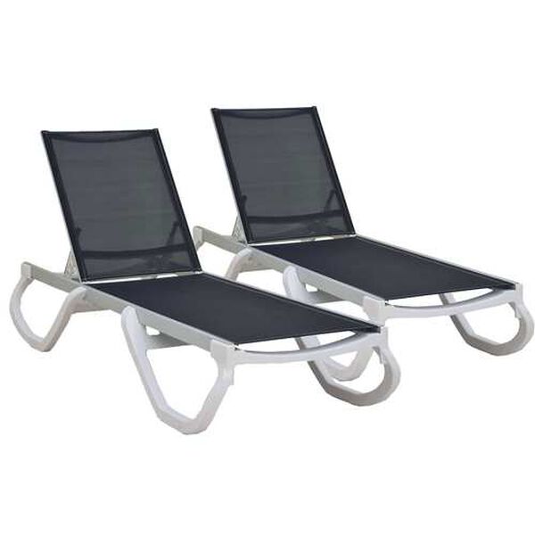 Panama Anthracite Outdoor Chaise Lounger, Set of Two, image 1