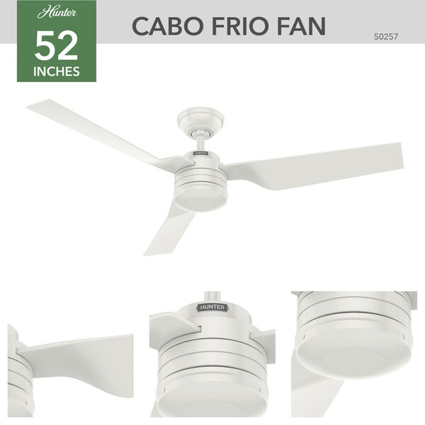 Cabo Frio Fresh White 52-Inch Ceiling Fan, image 4