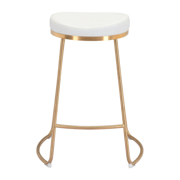 Bree White and Gold Counter Stool, Set of Two, image 4