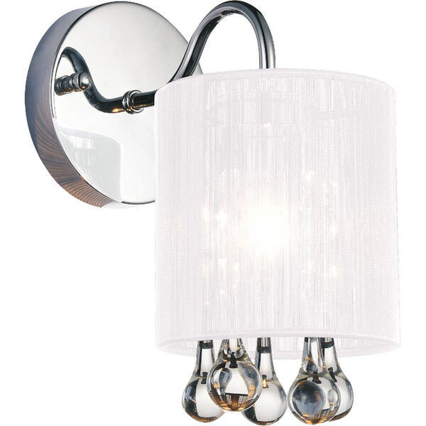 Water Drop Chrome One-Light 11-Inch Bath Vanity with K9 Clear Crystal, image 1