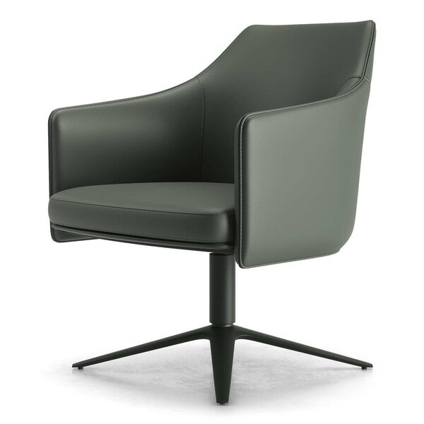 Burnley Olive Leather Accent Chair, image 2