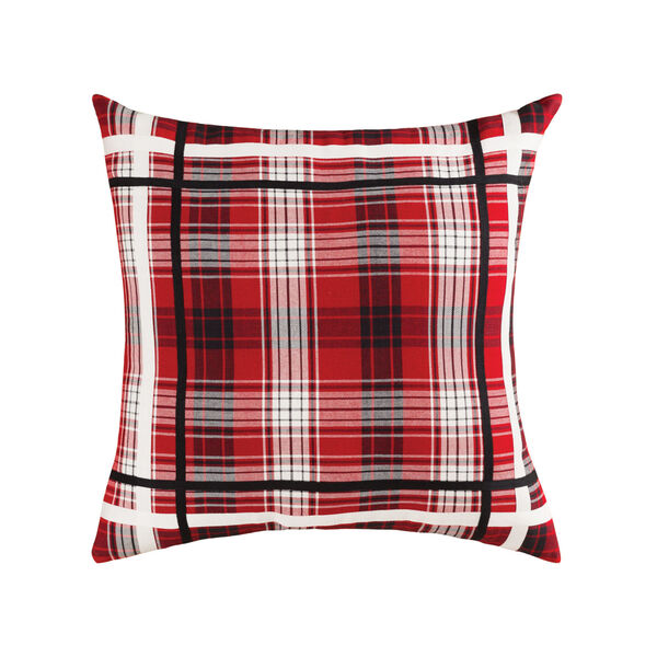 Holiday Plaid Red and Black and White 24-Inch 16 x 26 In. Pillow, image 1