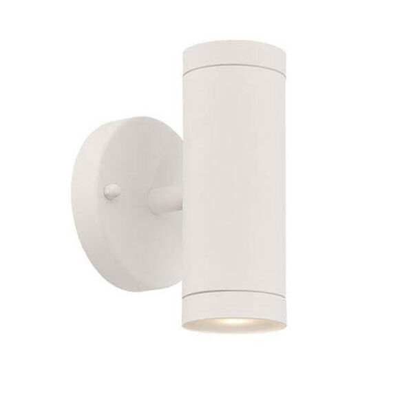 Textured White Two-Light LED Outdoor Wall Mount with Clear Glass, image 1
