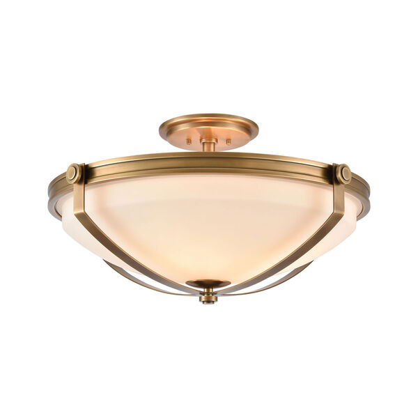 Connelly Natural Brass Four-Light Semi Flush Mount, image 1