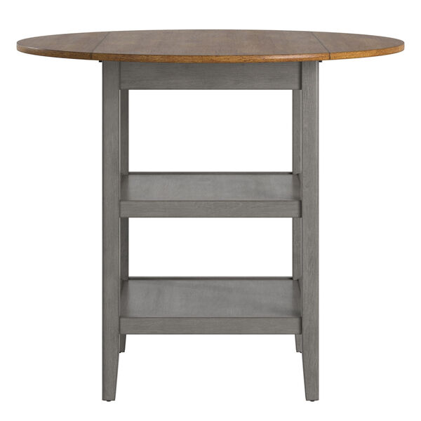 Caroline Gray Two-Tone Side Drop Leaf Round Counter Height Table, image 3