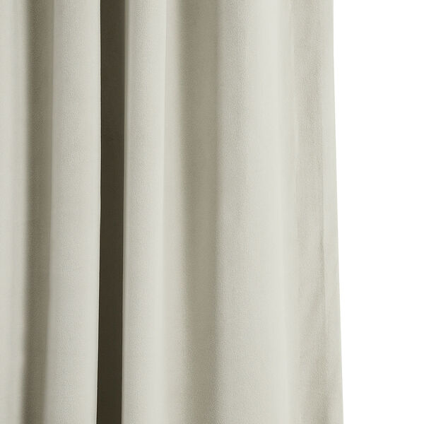 Porcelain White Blackout Velvet Pole Pocket Single Panel Curtain 50 x 108, image 14