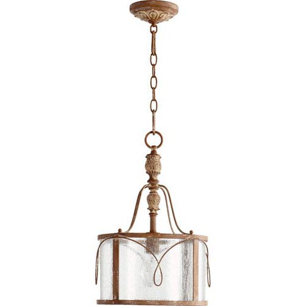 Salento French Umber One Light Pendant with Clear Seeded Glass, image 1