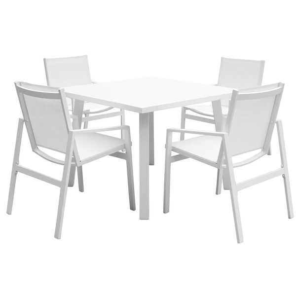 Mykonos White Five-Piece Dining Set, image 1