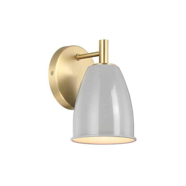 Biba Brushed Gold One-Light Wall Sconce with Metal Shades, image 6