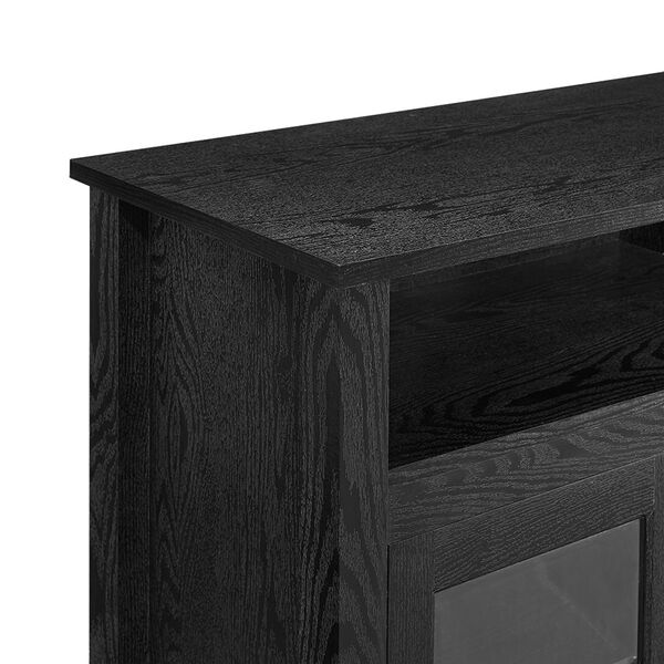 58-inch Wood Highboy Fireplace TV Stand - Black, image 2