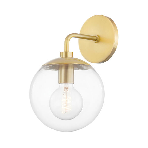 Meadow Aged Brass One-Light Wall Sconce with Clear Glass, image 1