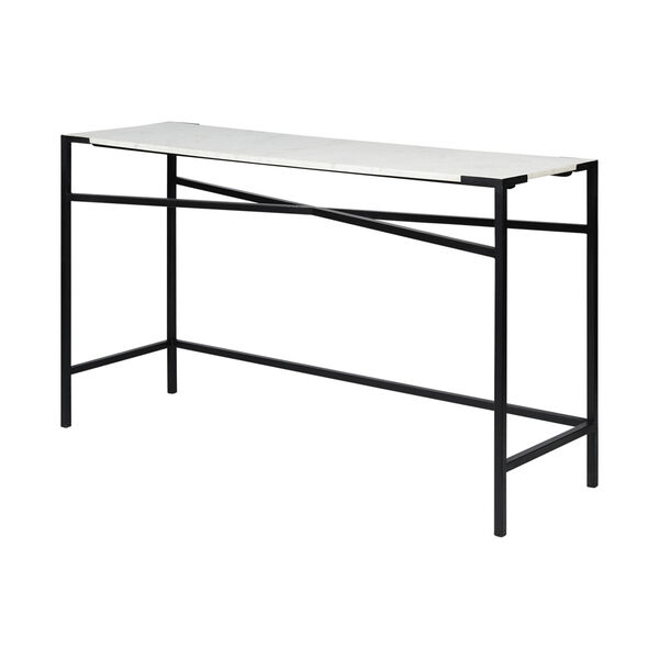 Lucas White and Black Marble Top Console Table, image 1