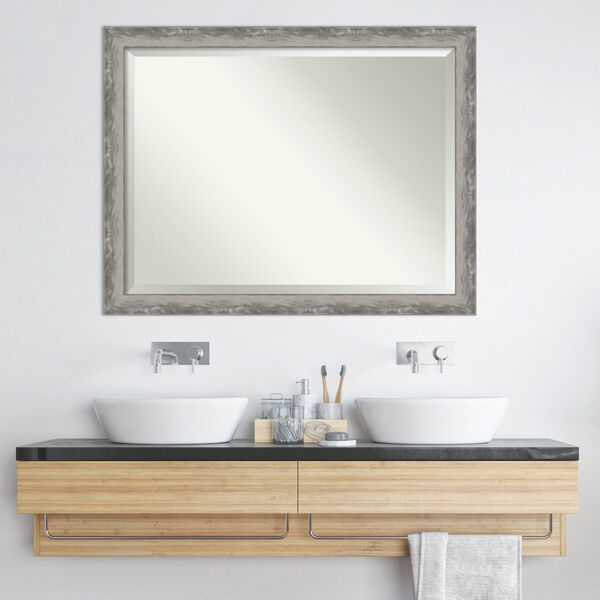 Waveline Silver 44W X 34H-Inch Bathroom Vanity Wall Mirror, image 6