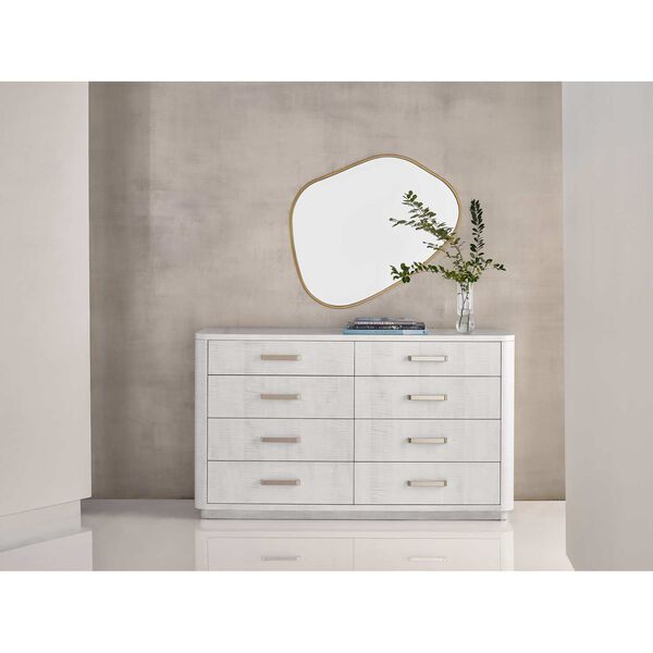 Tranquility Gallett White and Gold Small Accent Wall Mirror, image 1