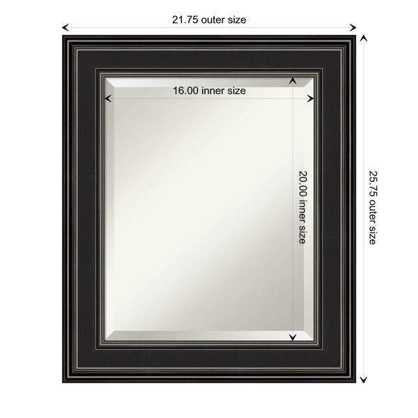 Ridge Black 22W X 26H-Inch Bathroom Vanity Wall Mirror, image 6
