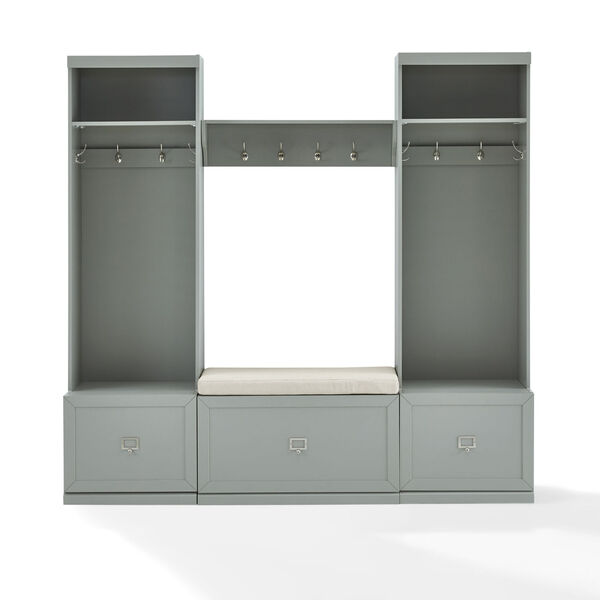Harper Gray Creme Four-Piece Entryway Set with Two Hall Trees, image 3