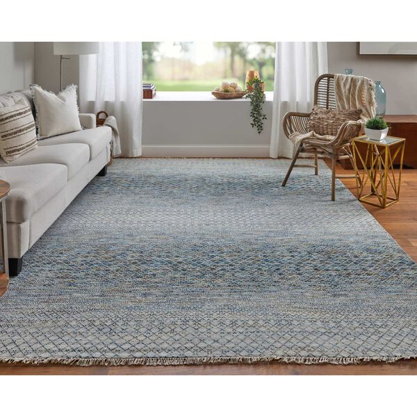 Branson Blue Ivory Brown Rectangular 5 Ft. 6 In. x 8 Ft. 6 In. Area Rug, image 2