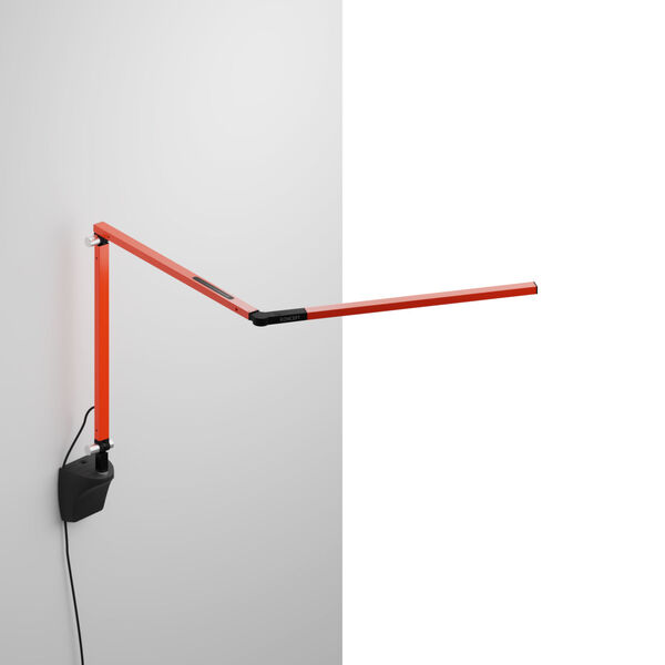 Z-Bar Orange LED Mini Desk Lamp with Metallic Black Wall Mount, image 1
