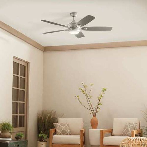 Tranquil Brushed Nickel LED 56-Inch Steel Ceiling Fan, image 2